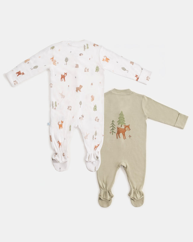 Çıtçıtlı Bebek Tulumu Seti 2'li - Forest