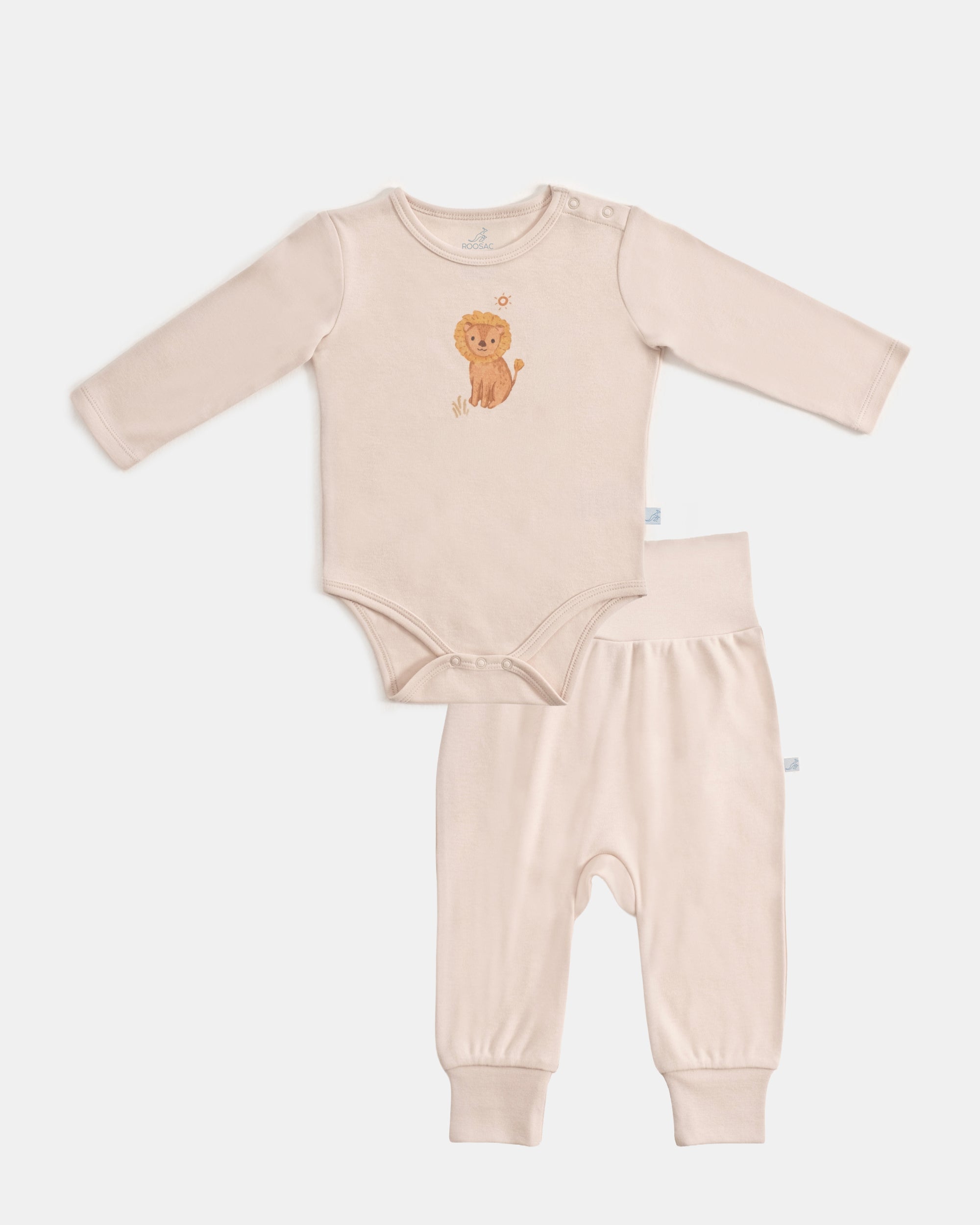 Çıtçıtlı Uzun Kollu Zıbın & Manşetli Alt Seti 2 Parça - Safari Ekru