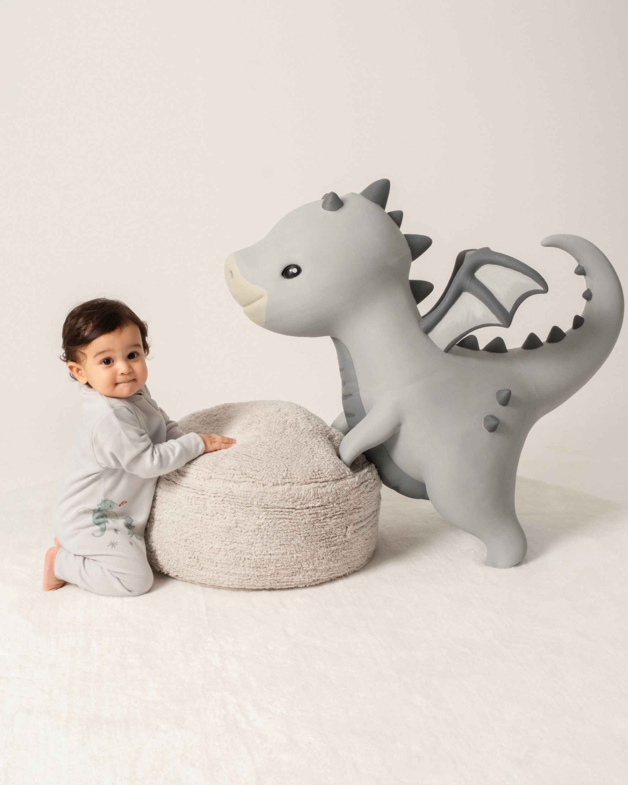 Fermuarlı Bebek Tulumu Seti 2'li - Dragons