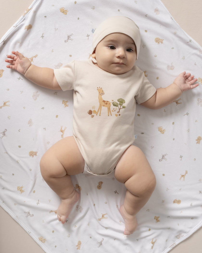 Çıtçıtlı Kısa Kollu Zıbın - Safari Ekru