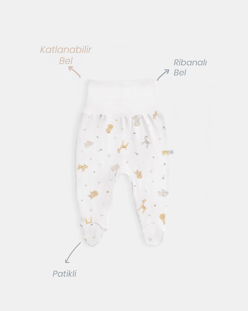 Yenidoğan Kimono Uzun Kollu Zıbın Mini Set 3 Parça - Safari