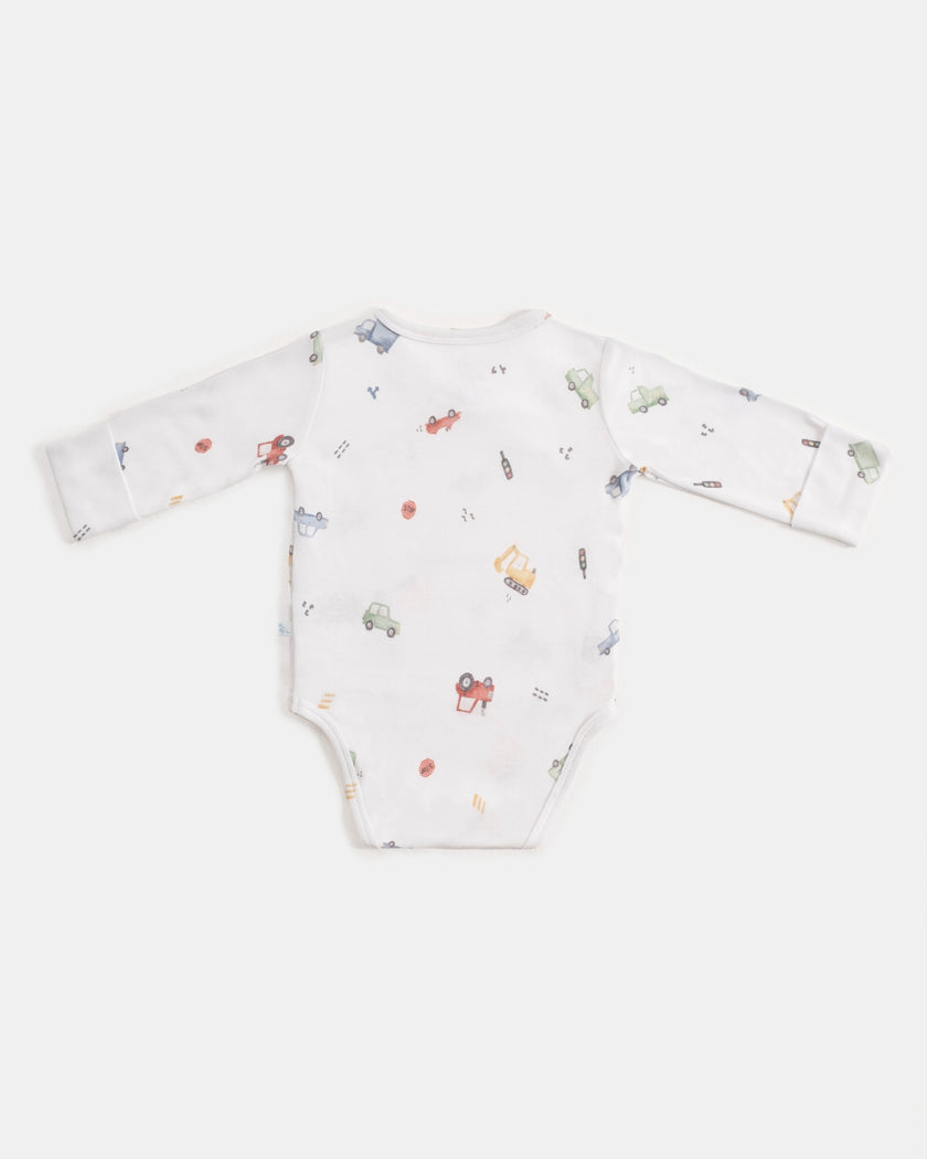Yenidoğan Kimono Uzun Kollu Zıbın Mini Set 3 Parça - Cars