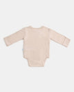 Yenidoğan Kimono Uzun Kollu Zıbın Mini Set 3 Parça - Safari Ekru