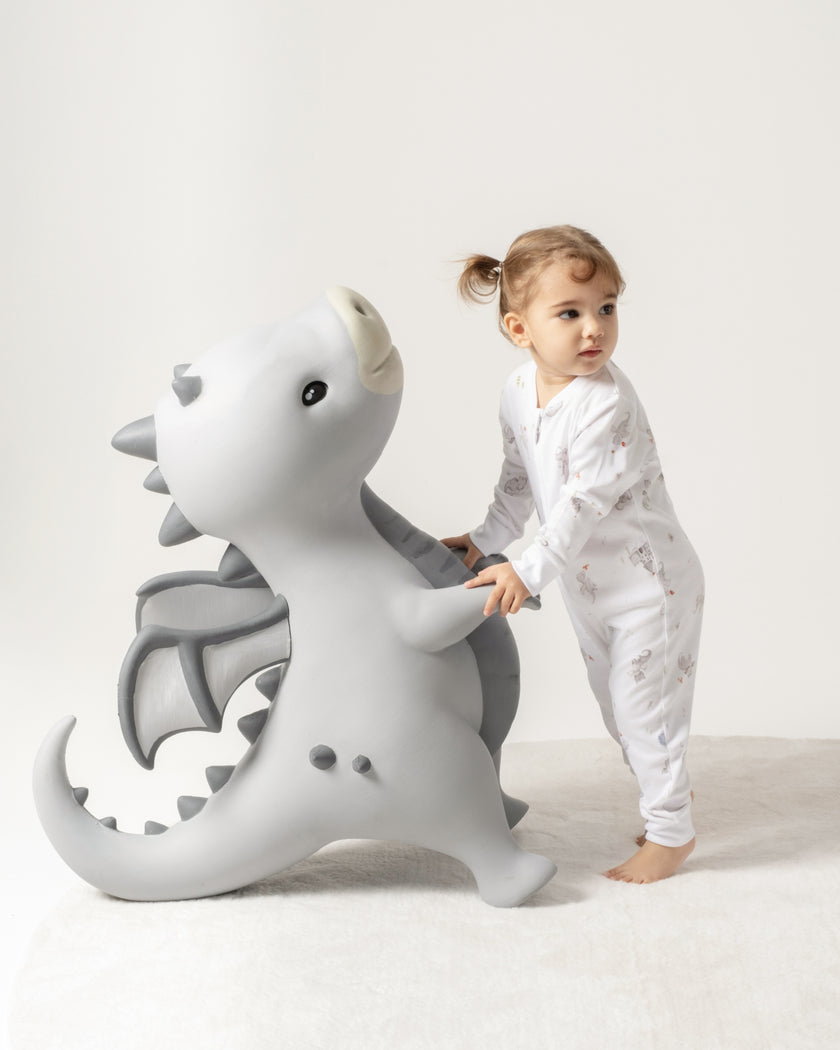 Fermuarlı Bebek Tulumu Seti 2'li - Dragons
