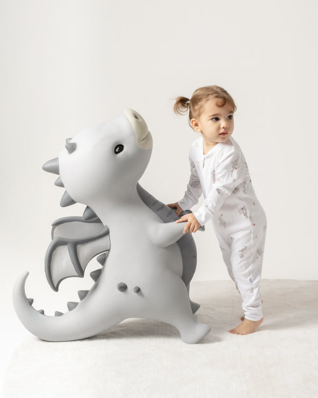 Fermuarlı Bebek Tulumu - Dragons