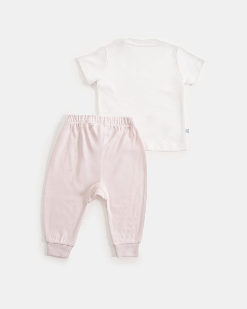Kısa Kollu Pijama Takımı - Farmyard Beyaz