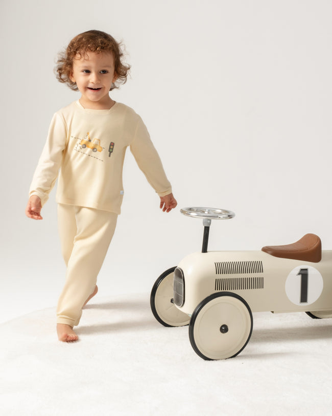 Uzun Kollu Pijama Takımı- Cars Sarı