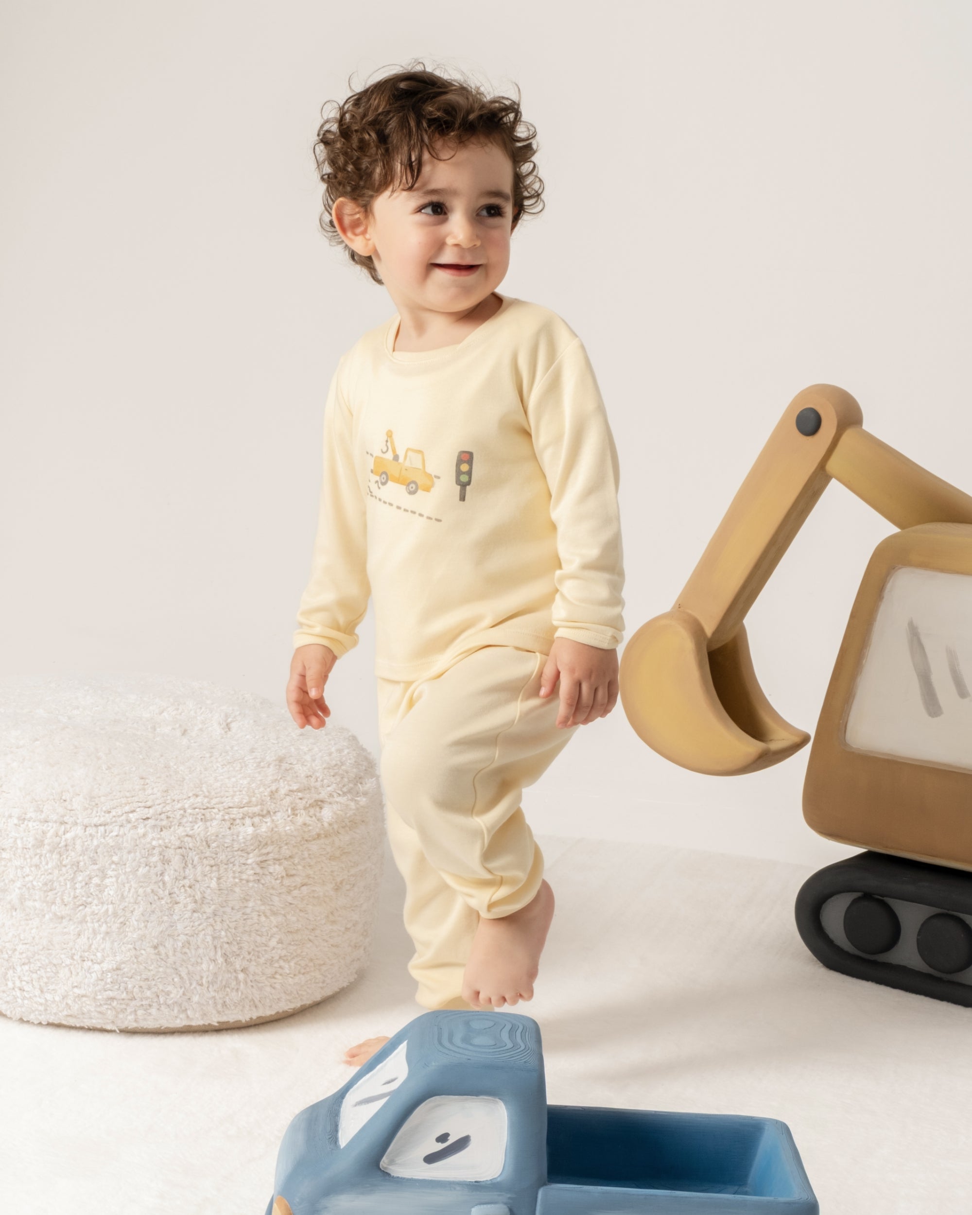 Uzun Kollu Pijama Takımı- Cars Sarı