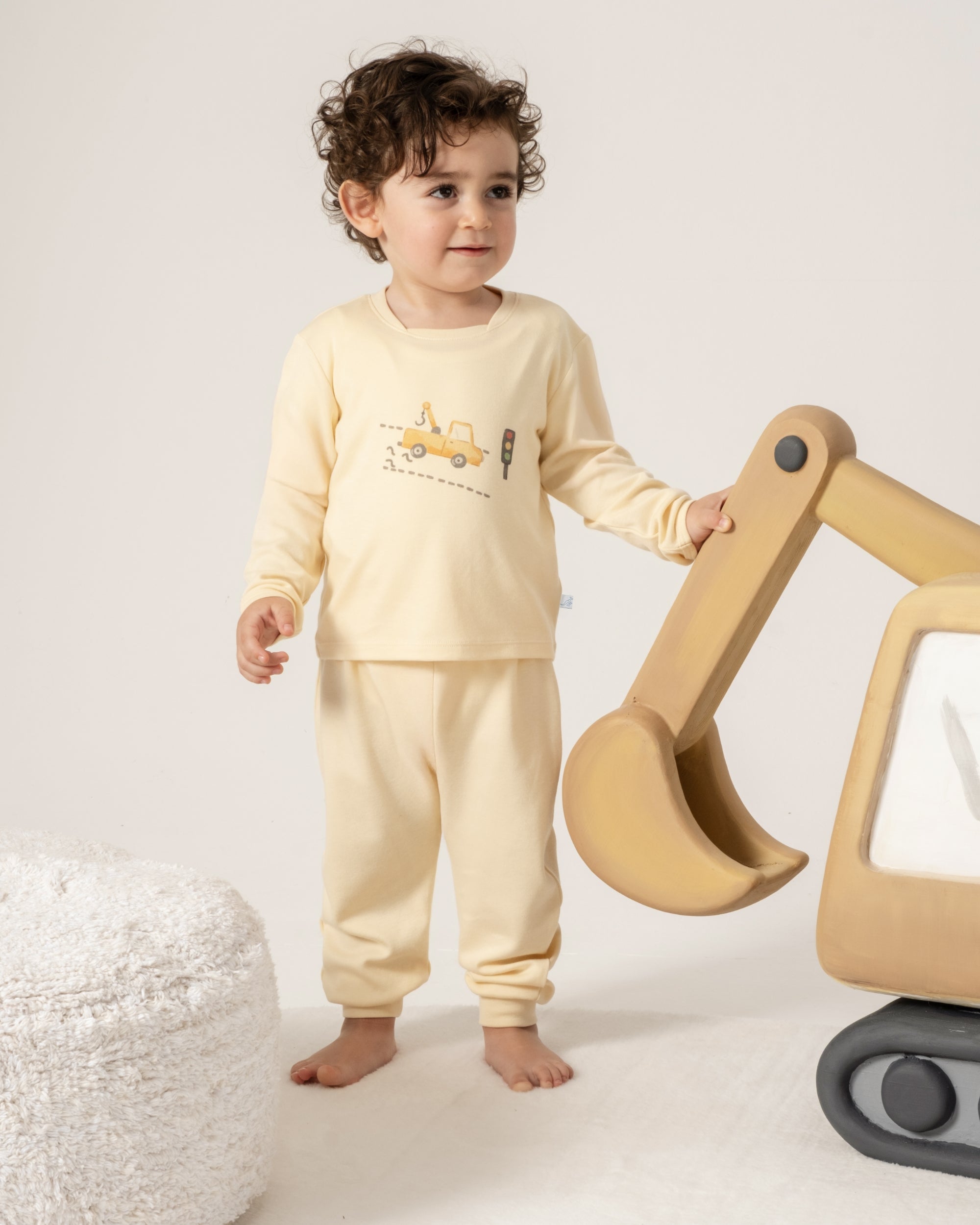 Uzun Kollu Pijama Takımı- Cars Sarı