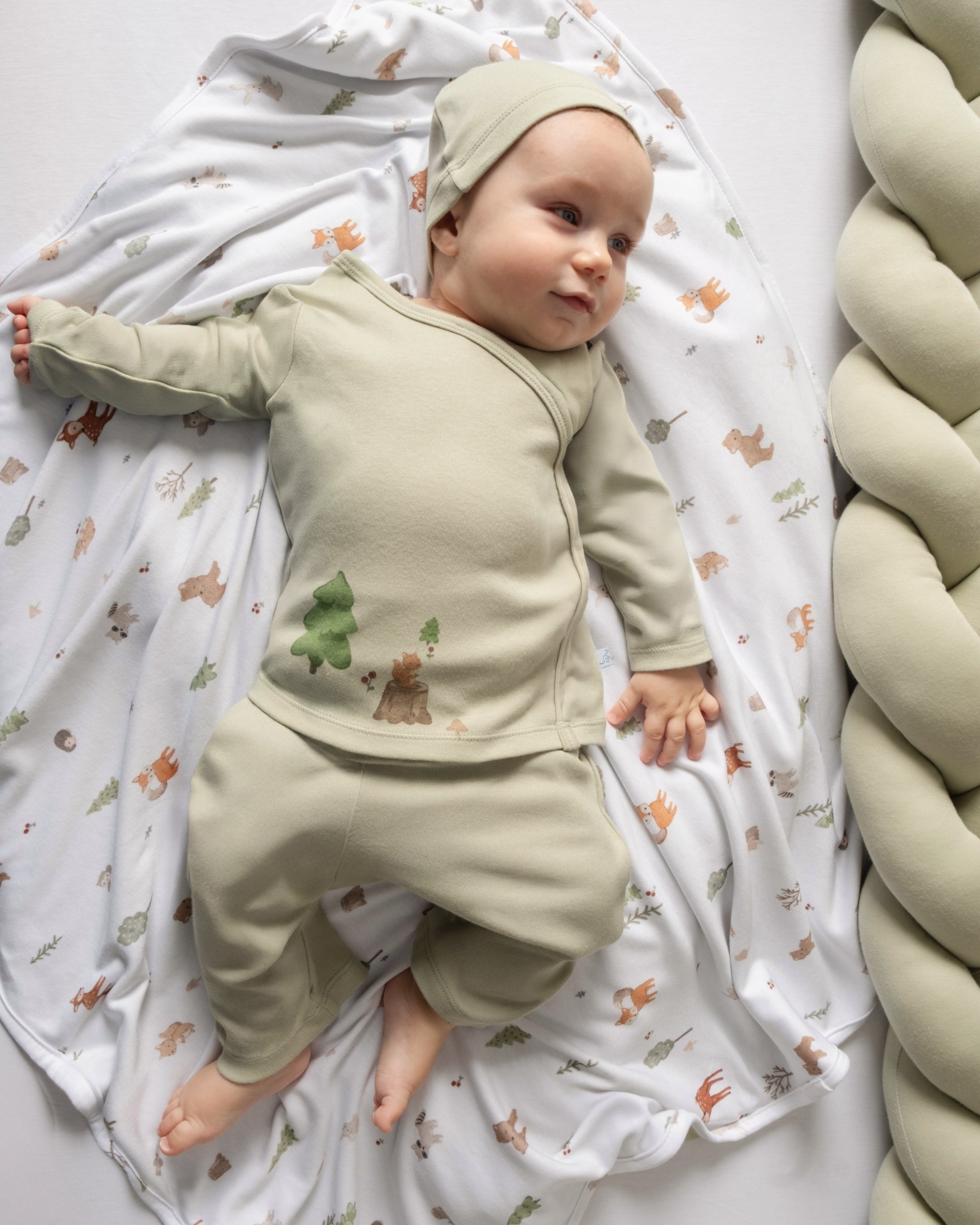 Uzun Kollu Kimono Pijama Takımı - Forest Yeşil