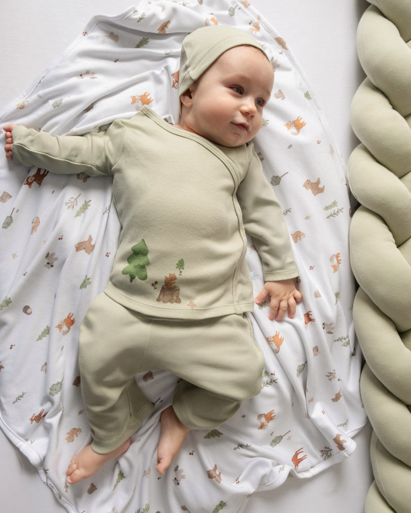 Uzun Kollu Kimono Pijama Takımı - Forest Yeşil