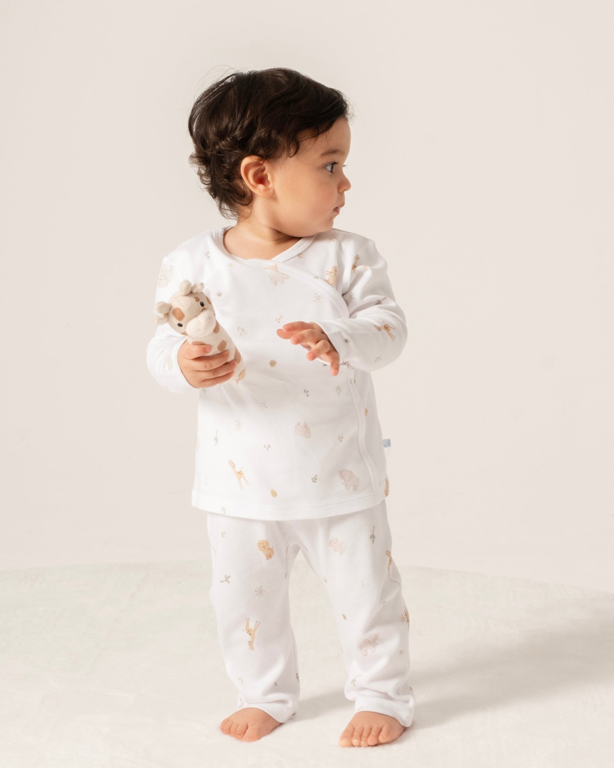 Uzun Kollu Kimono Pijama Takımı - Safari