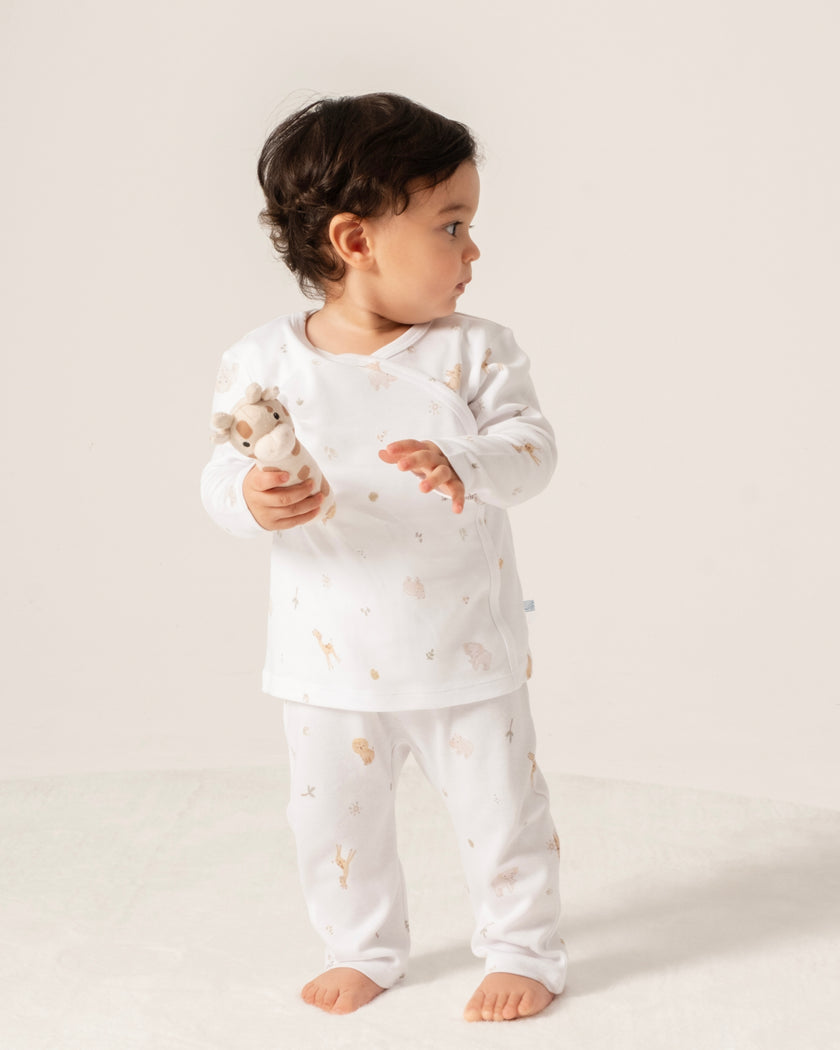Uzun Kollu Kimono Pijama Takımı - Safari