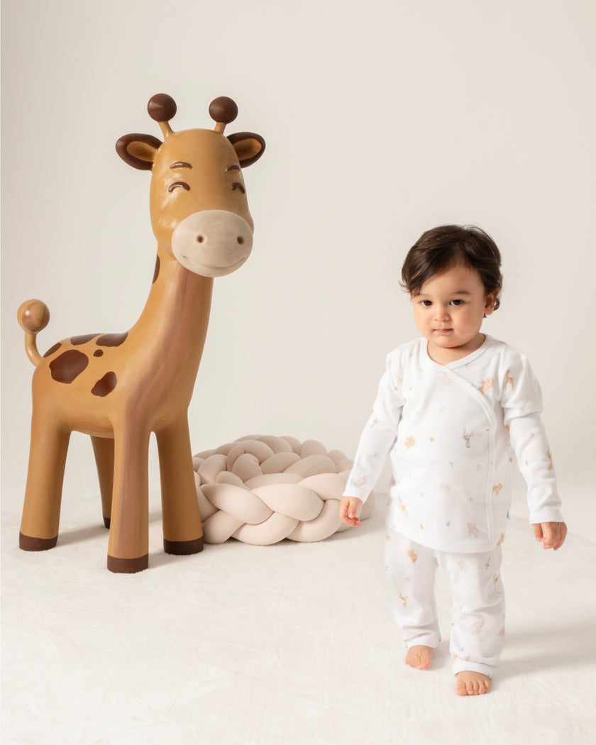 Uzun Kollu Kimono Pijama Takımı - Safari
