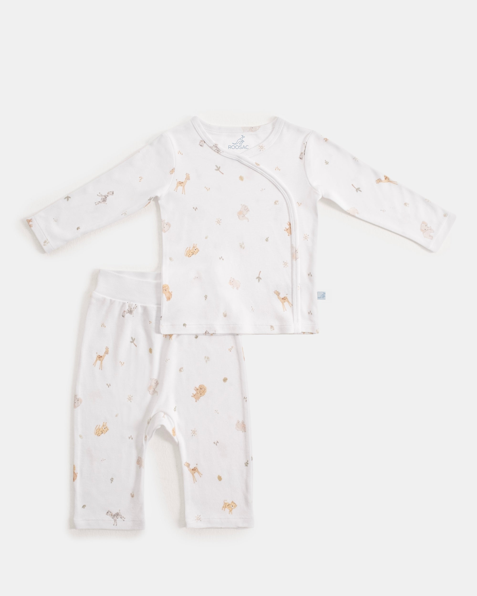 Uzun Kollu Kimono Pijama Takımı - Safari