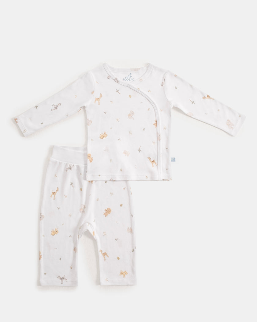 Uzun Kollu Kimono Pijama Takımı - Safari