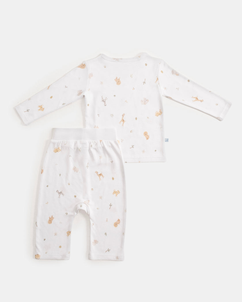 Uzun Kollu Kimono Pijama Takımı - Safari