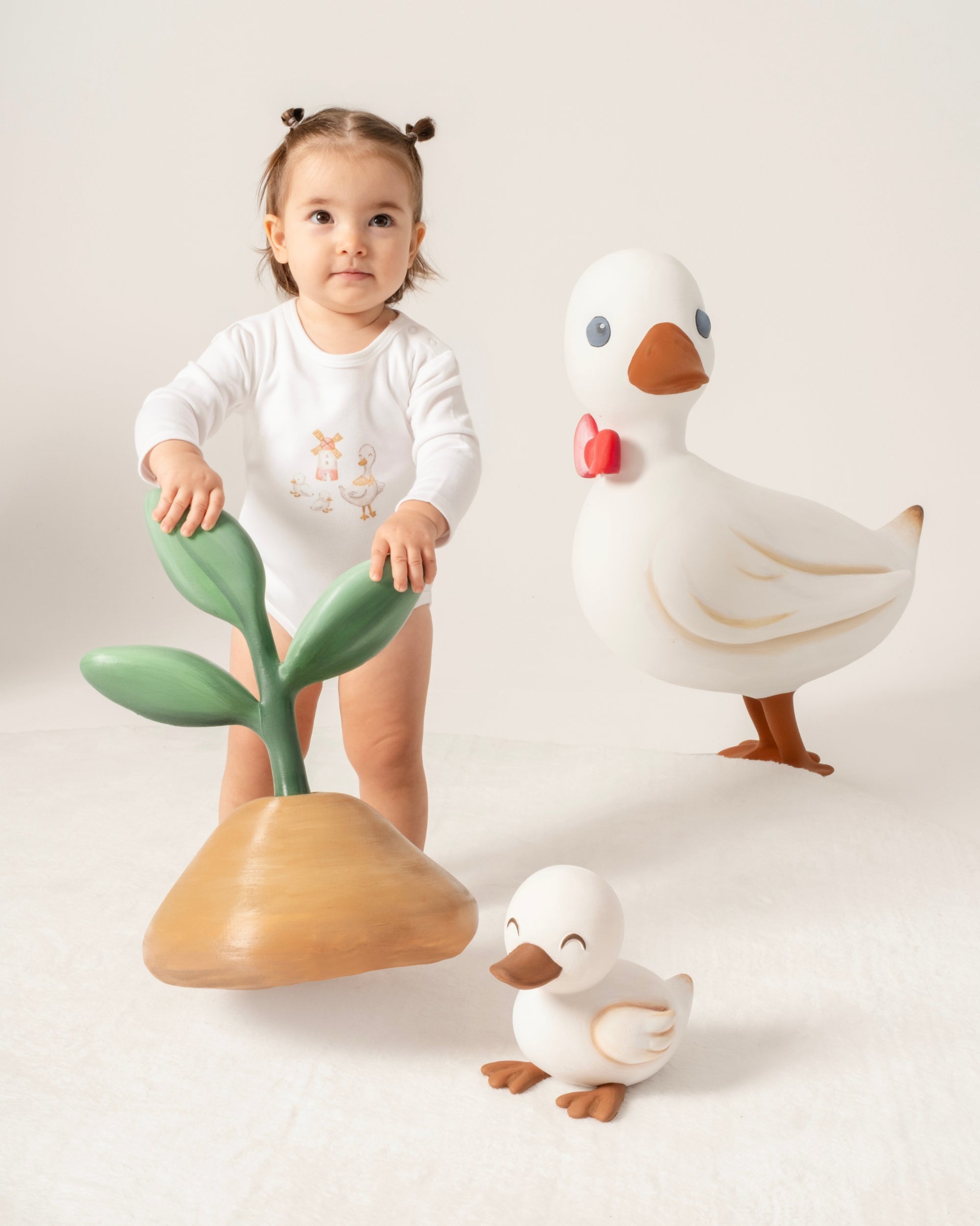Çıtçıtlı Uzun Kollu Zıbın - Farmyard Beyaz