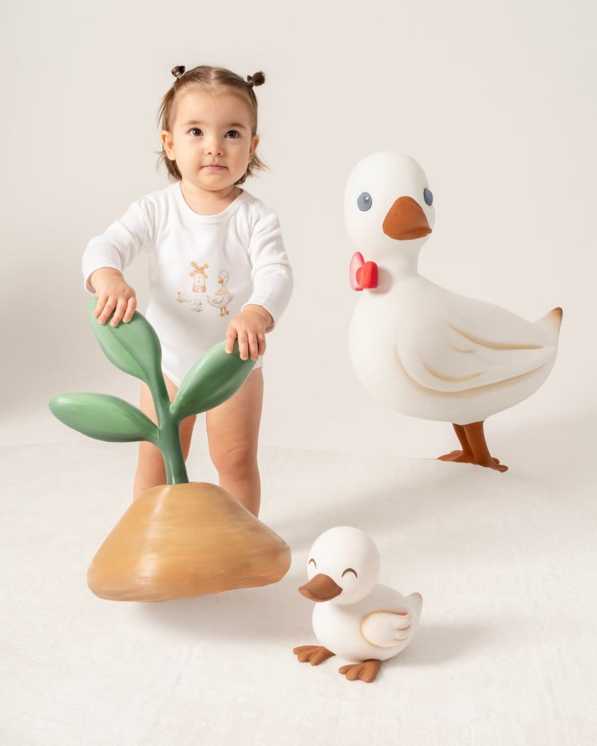 Çıtçıtlı Uzun Kollu Zıbın - Farmyard Beyaz