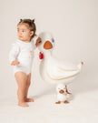 Çıtçıtlı Uzun Kollu Zıbın - Farmyard Beyaz