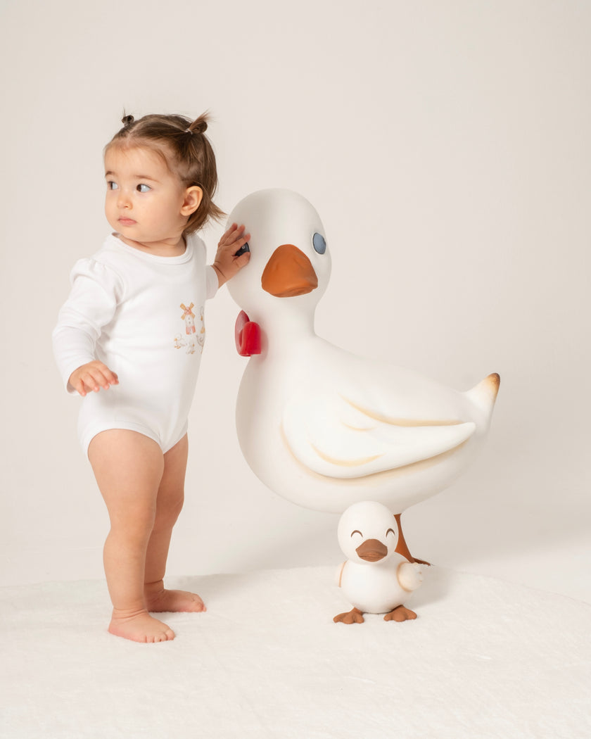 Çıtçıtlı Uzun Kollu Zıbın - Farmyard Beyaz