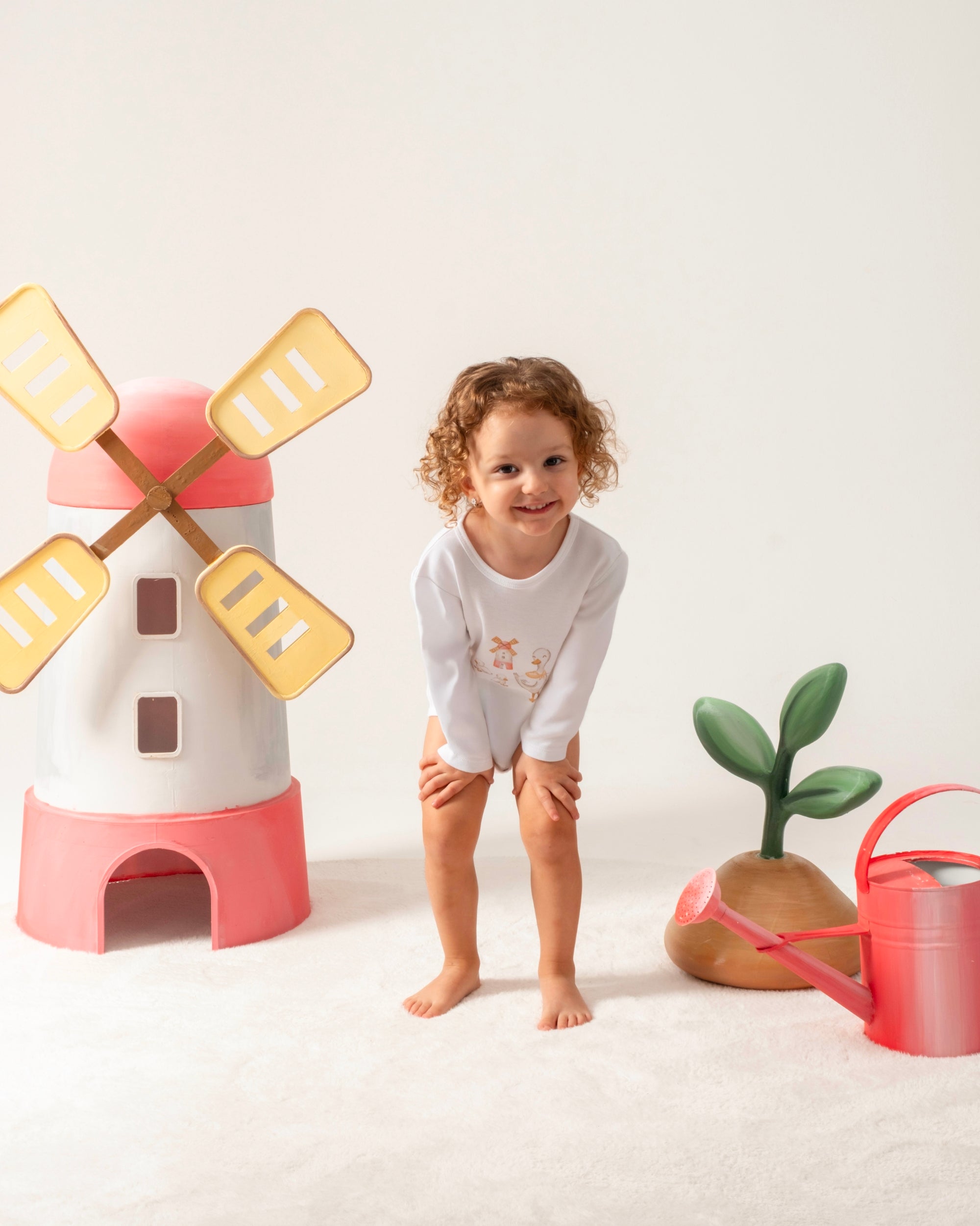 Çıtçıtlı Uzun Kollu Zıbın - Farmyard Beyaz