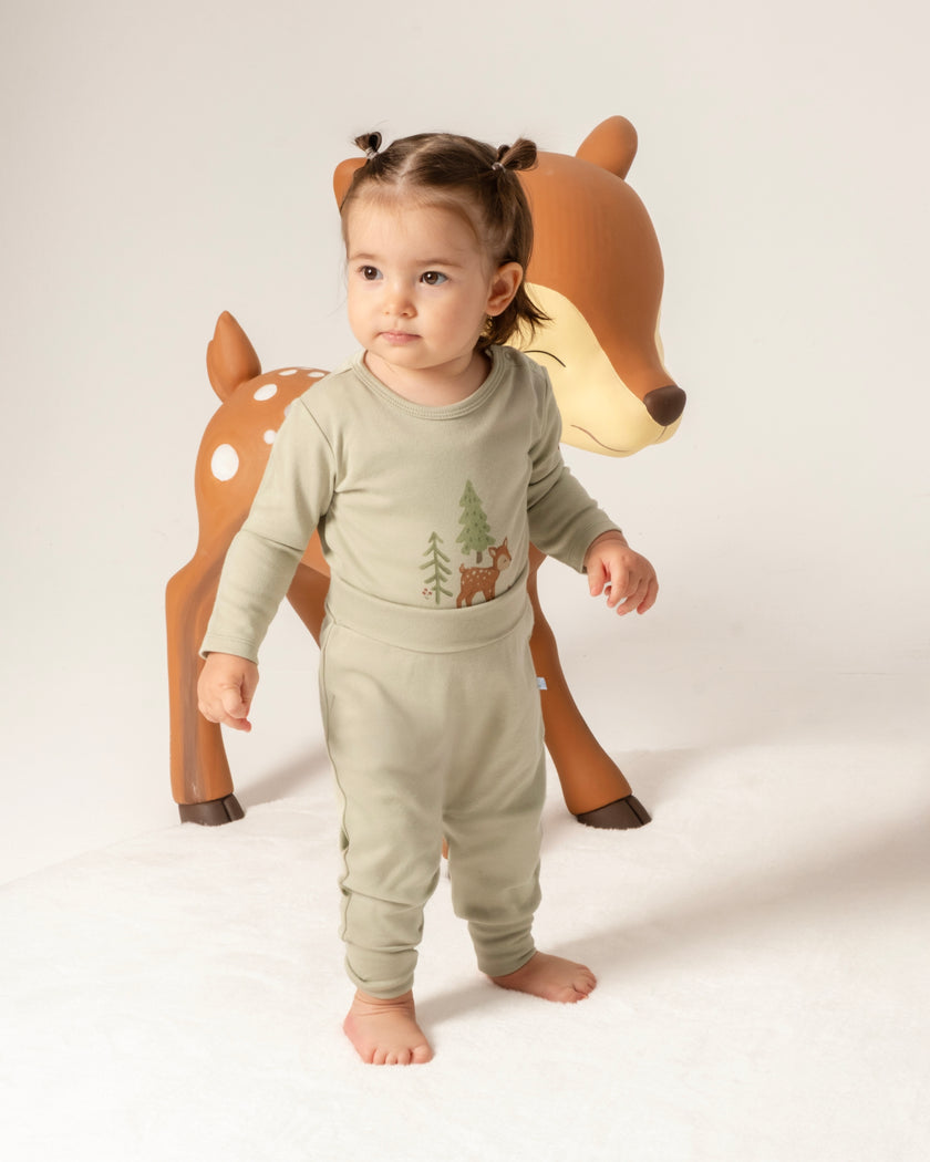 Çıtçıtlı Uzun Kollu Zıbın - Forest Yeşil