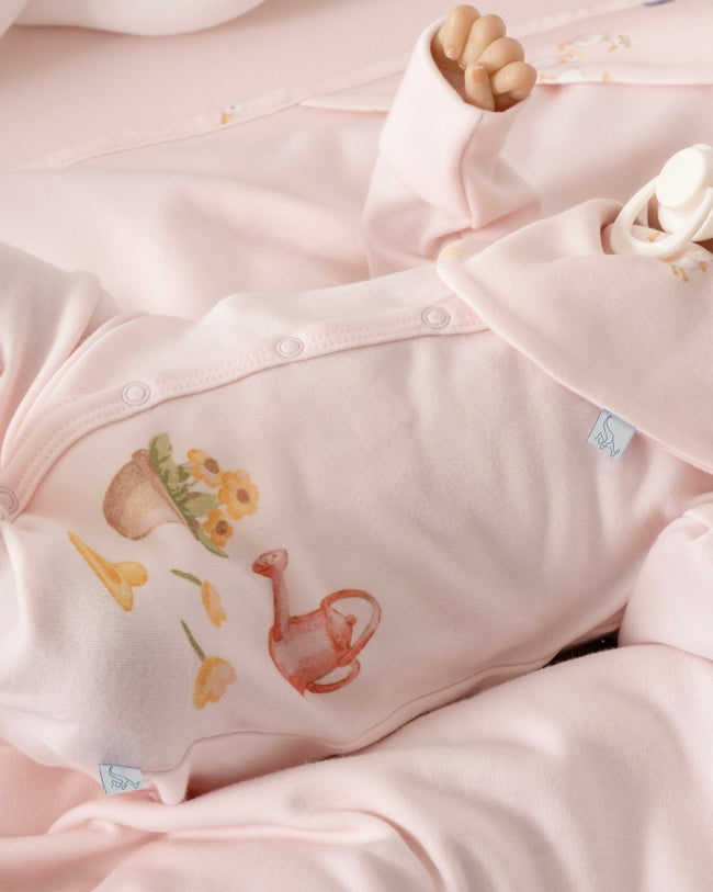 Yenidoğan Patikli Bebek Tulumu - Farmyard Pembe