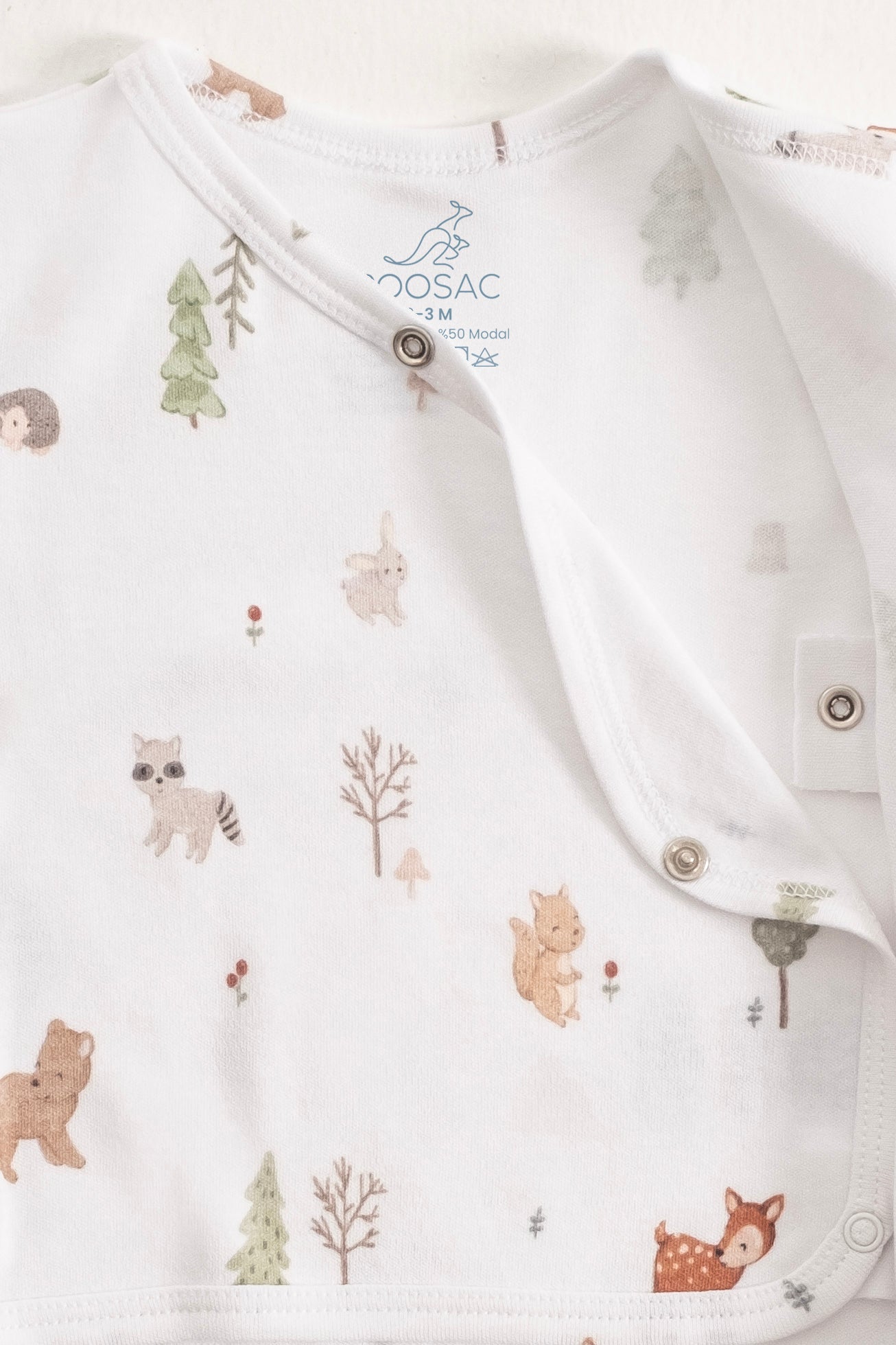 Yenidoğan Kimono Uzun Kollu Zıbın Mini Set 3 Parça - Forest