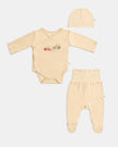 Yenidoğan Kimono Uzun Kollu Zıbın Mini Set 3 Parça - Cars Sarı