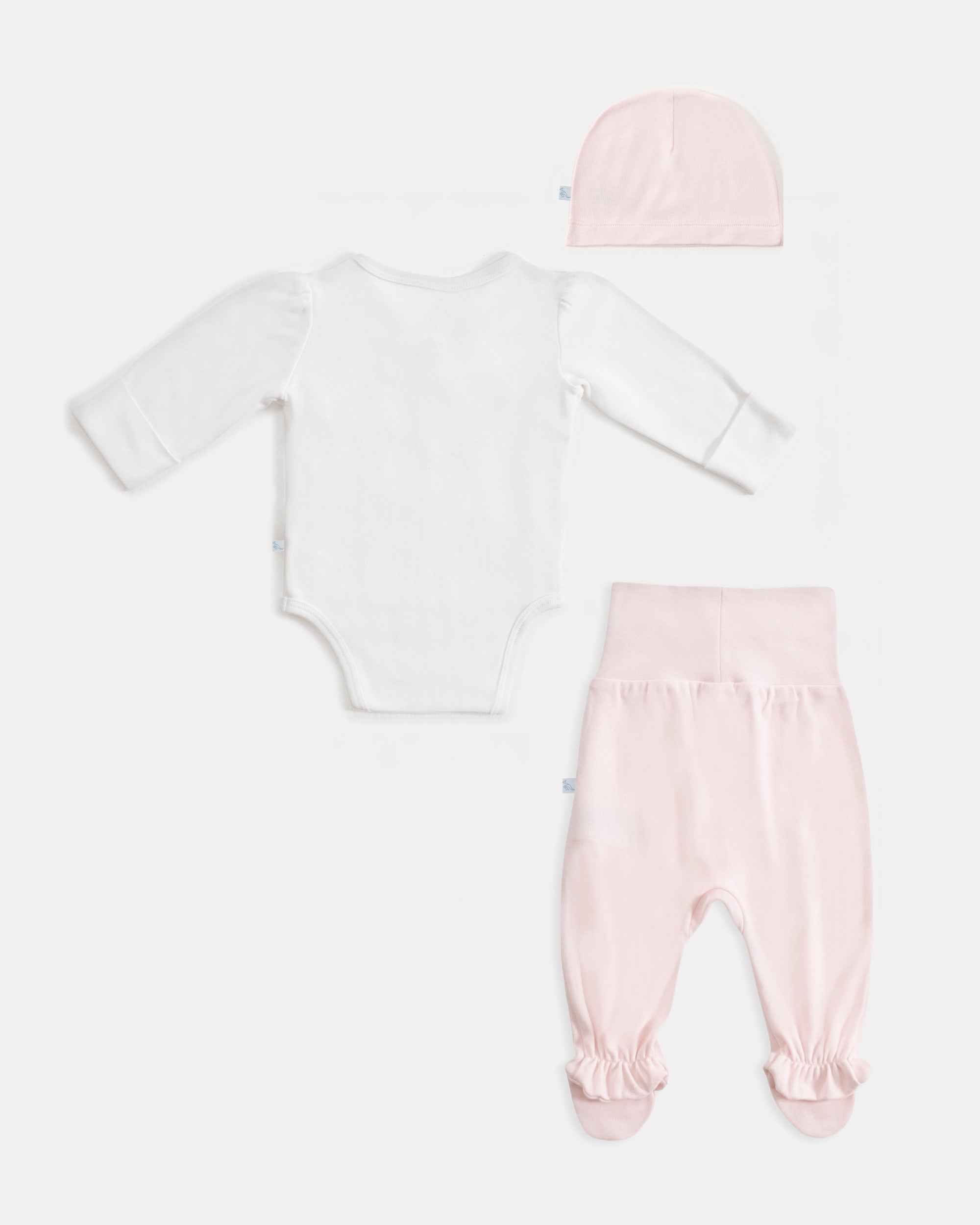 Yenidoğan Kimono Uzun Kollu Zıbın Mini Set 3 Parça - Farmyard Beyaz