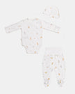Yenidoğan Kimono Uzun Kollu Zıbın Mini Set 3 Parça - Safari