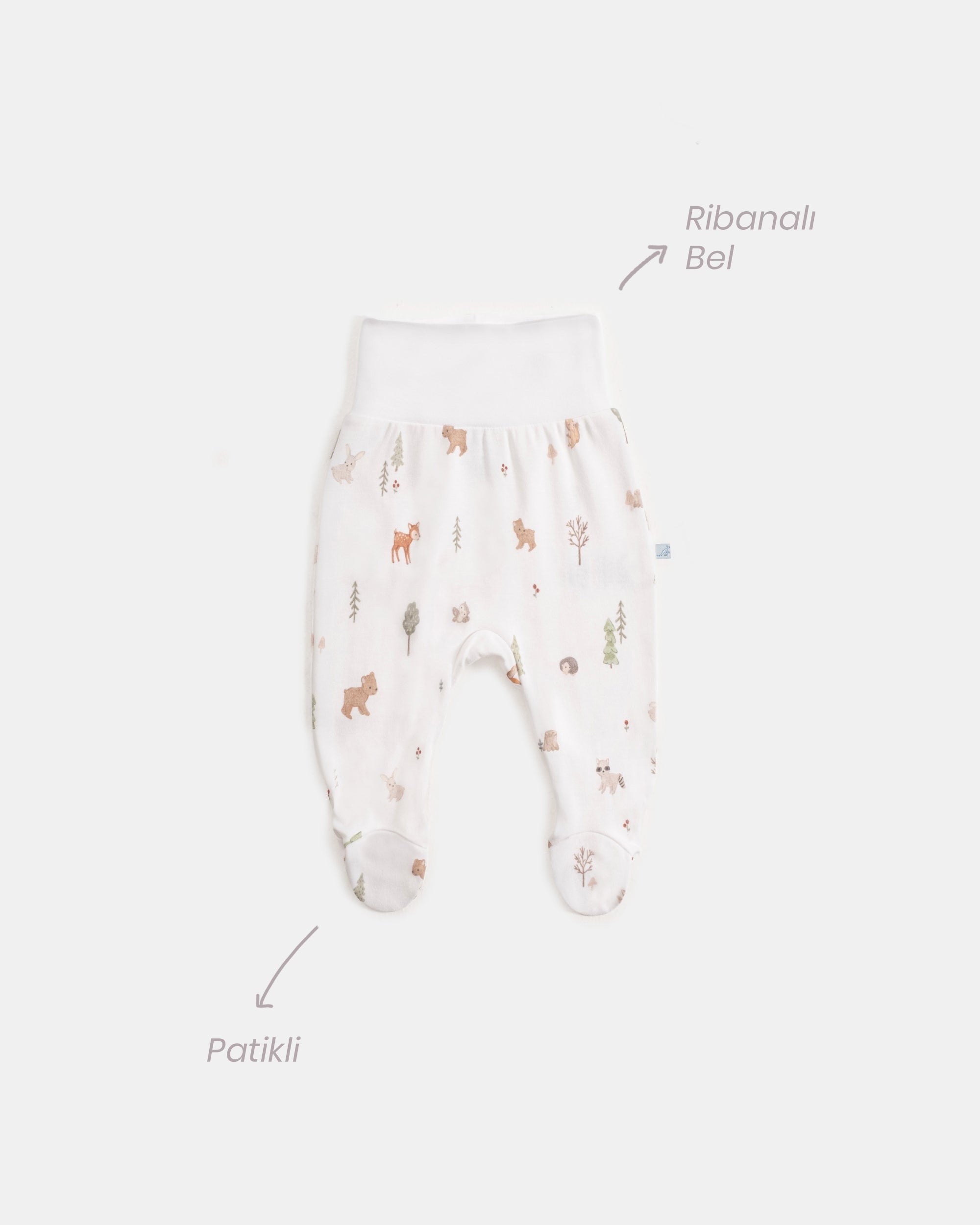 Yenidoğan Kimono Uzun Kollu Zıbın Mini Set 3 Parça - Forest