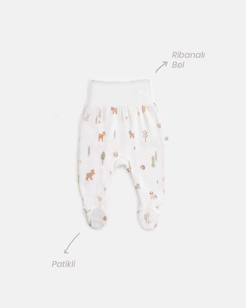 Yenidoğan Kimono Uzun Kollu Zıbın Mini Set 3 Parça - Forest