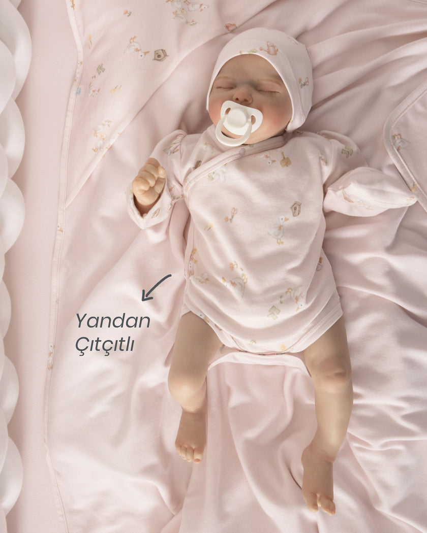 Yenidoğan Kimono Uzun Kollu Zıbın Seti 2'li - Farmyard