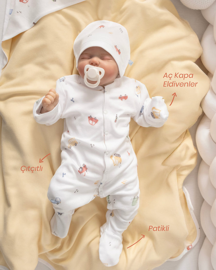 Yenidoğan Patikli Bebek Tulumu - Cars