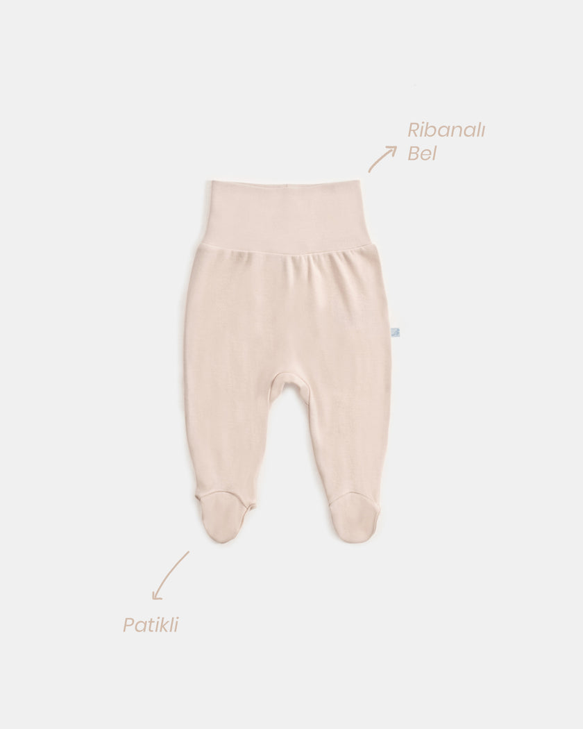 Yenidoğan Kimono Uzun Kollu Zıbın Mini Set 3 Parça - Safari Ekru