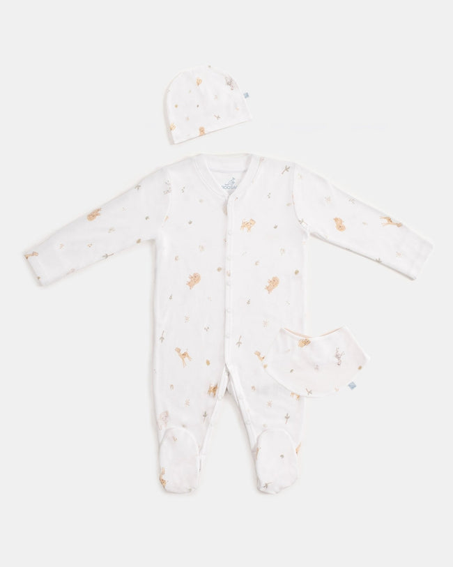 Yenidoğan Bebek Tulumu Seti 3 Parça - Safari