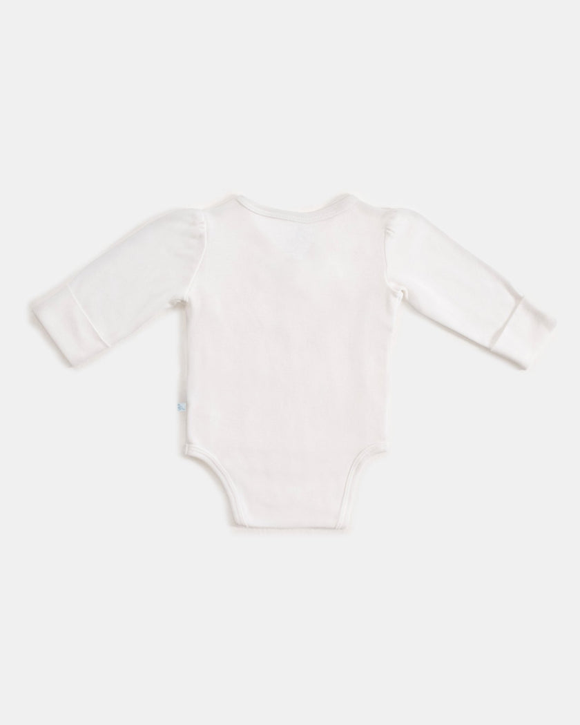 Yenidoğan Kimono Uzun Kollu Zıbın Mini Set 3 Parça - Farmyard Beyaz