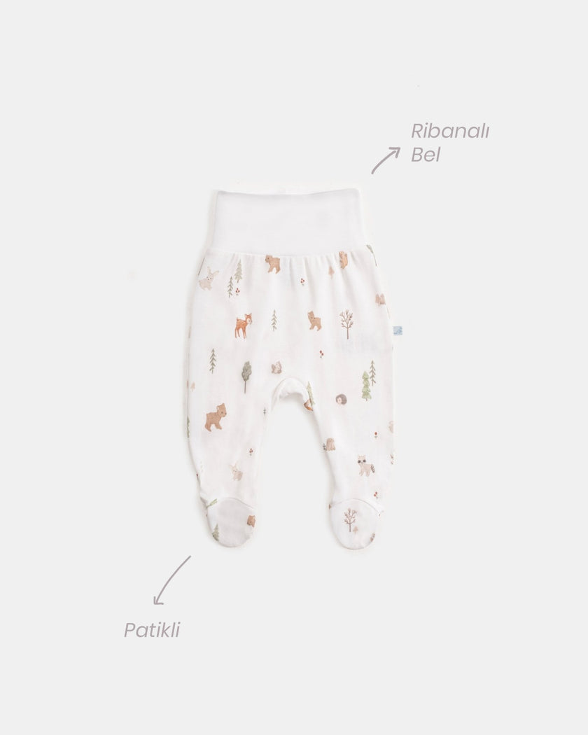 Yenidoğan Kimono Uzun Kollu Zıbın Mini Set 3 Parça - Forest