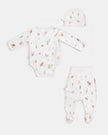 Yenidoğan Kimono Uzun Kollu Zıbın Mini Set 3 Parça - Forest