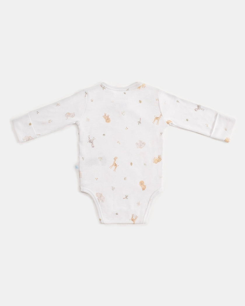 Yenidoğan Kimono Uzun Kollu Zıbın Mini Set 3 Parça - Safari
