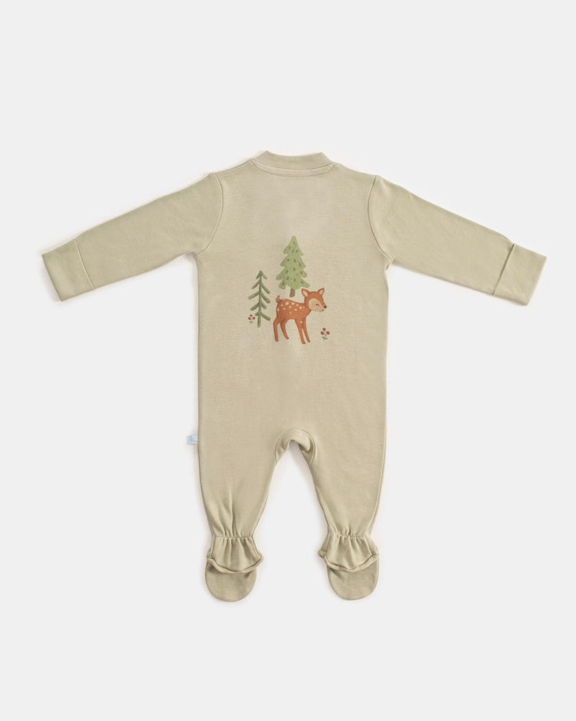 Yenidoğan Patikli Bebek Tulumu - Forest Yeşil